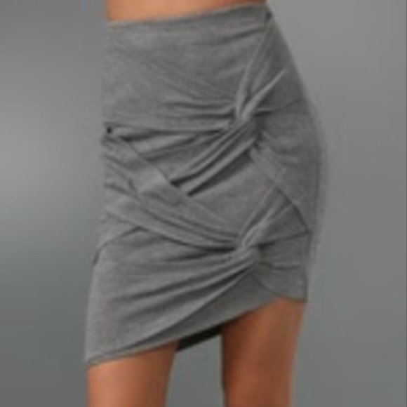 Robert Rodriguez Asymmetrical Twist Knot Pencil Mini Skirt - Picture 2 of 9